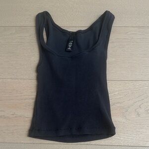 SKIMS Black Ribbed Tank Top